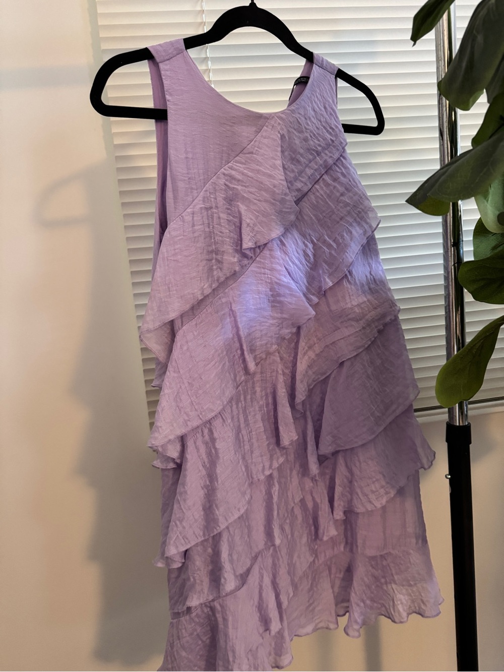 Zara Lilac Ruffle Mini Dress XS - Picture 3 of 5